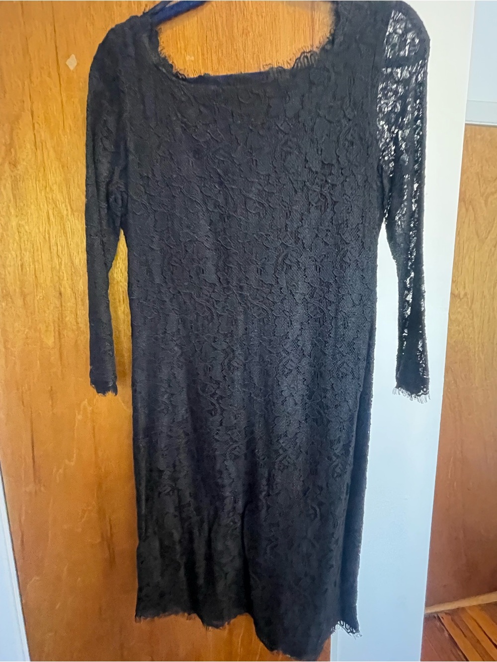 Diane Von Furstenberg Zarita Black Lace Long-Sleeve Dress